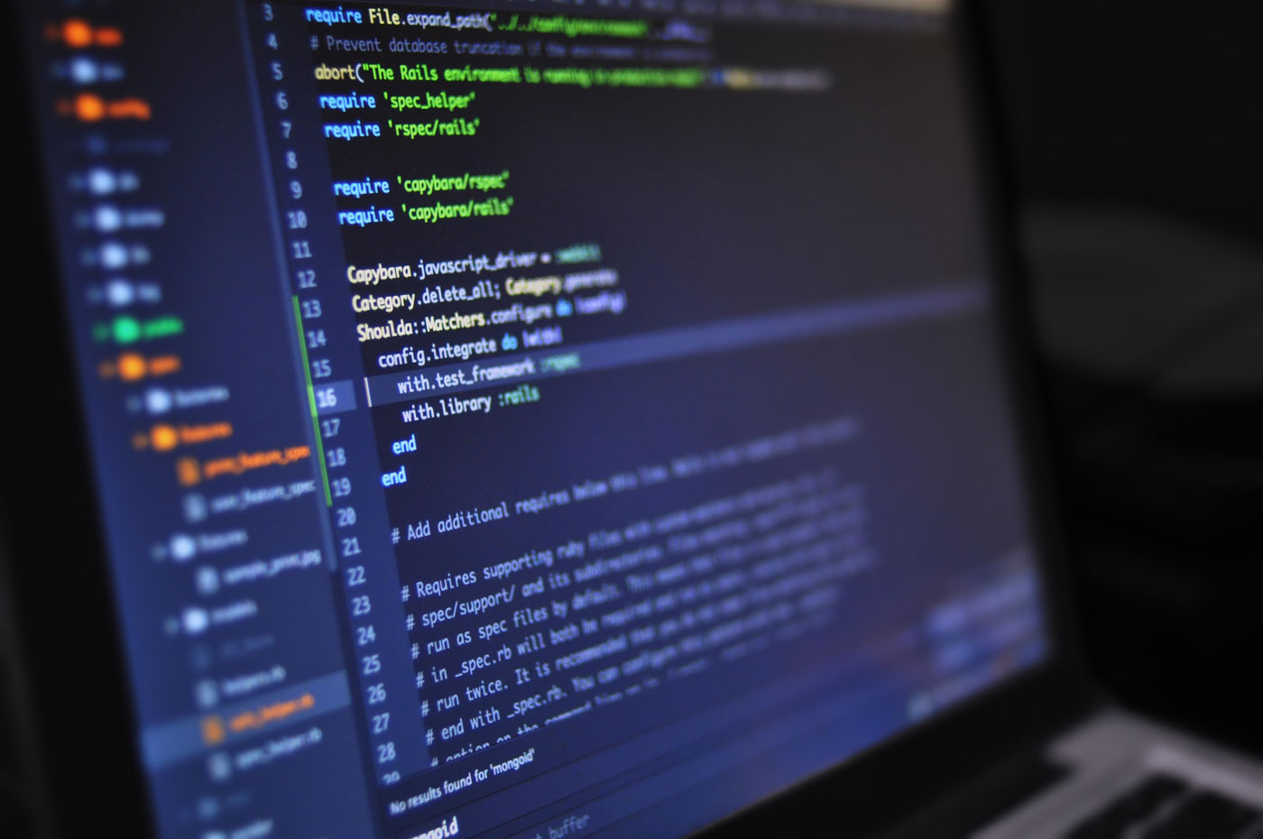 code on screen
